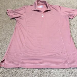 Chic Fil A Team Style Polo Shirt Womens Medium Striped Short Sleeve HydroChill